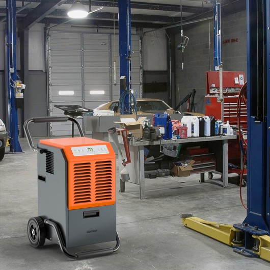 Portable Commercial Dehumidifier with Water Tank and Drainage Pipe-Gray - Image 2