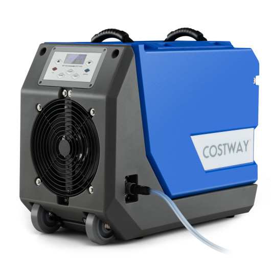 180 PPD Commercial Dehumidifier with Pump Drain Hose and Wheels-Blue - Image 3