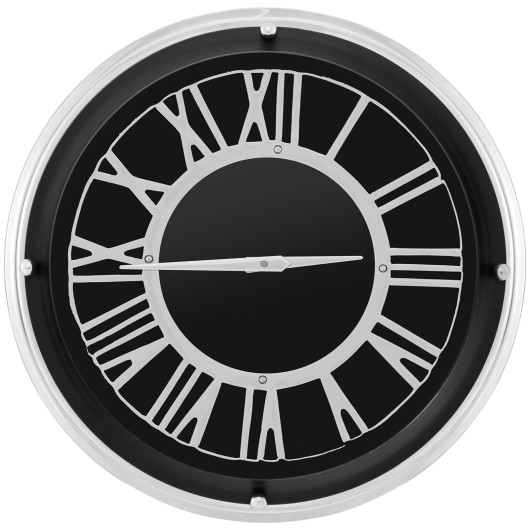 13.5-17.5 Inch Silent Wall Clock with Silver Frame-L