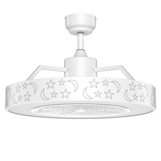 23 Inch Ceiling Fan with LED Light and Remote Control-White - Image 5