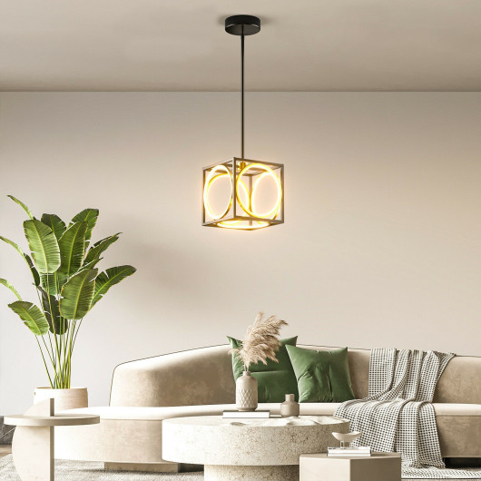 Modern LED Pendant Light with 42 Inches Adjustable Suspender-Black - Image 3