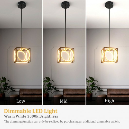 Modern LED Pendant Light with 42 Inches Adjustable Suspender-Black - Image 5