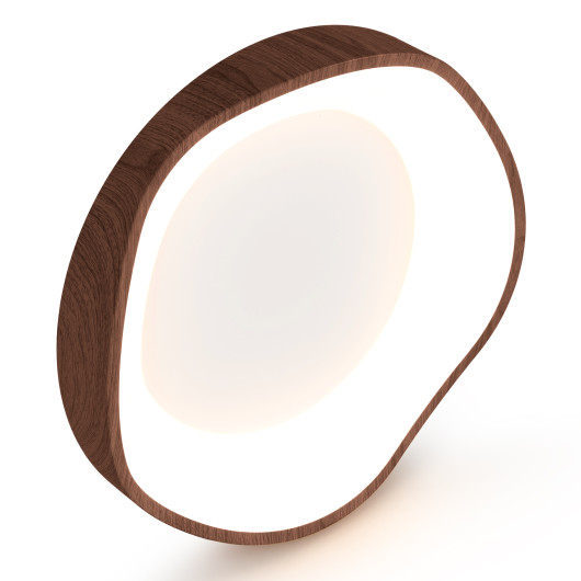 24W Modern LED Mount Ceiling Light with Wood Pattern and Metal Frame-Brown - Image 6