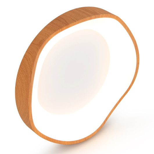 24W Modern LED Mount Ceiling Light with Wood Pattern and Metal Frame-Natural - Image 2