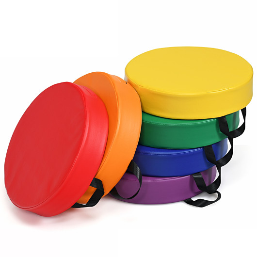 6 Pieces 15 Inch Round Toddler Floor Cushions-Multicolor