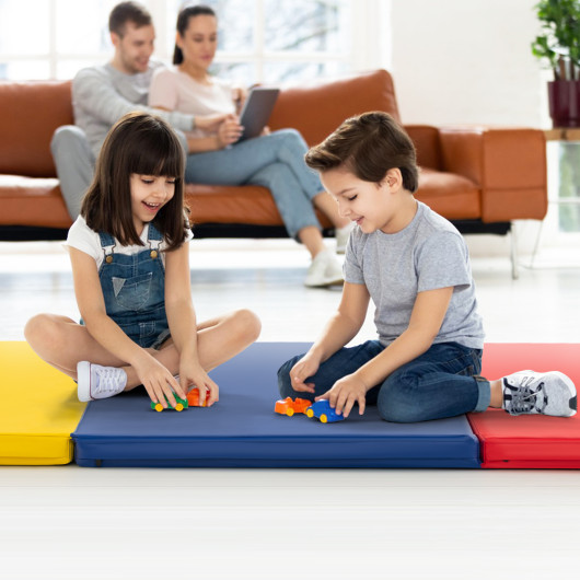 6 x 2 FT Tri-Fold Gym Mat with Handles and Removable Zippered Cover-Multicolor - Image 4