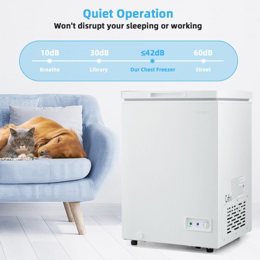 3.5-5 Cu.ft Compact Chest Freezer with Removable Storage Basket-3.5 Cubic - Image 5