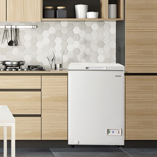 3.5-5 Cu.ft Compact Chest Freezer with Removable Storage Basket-3.5 Cubic - Image 4