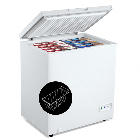3.5-5 Cu.ft Compact Chest Freezer with Removable Storage Basket-5 Cubic Feet - Image 4
