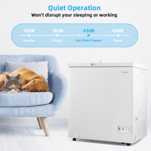 3.5-5 Cu.ft Compact Chest Freezer with Removable Storage Basket-5 Cubic Feet - Image 5
