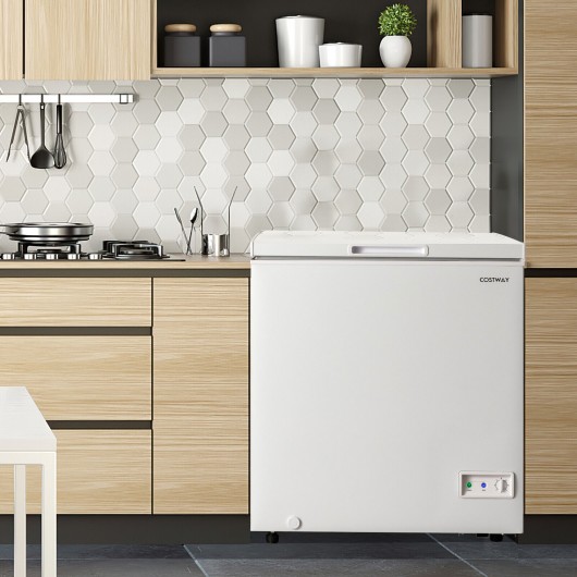 3.5-5 Cu.ft Compact Chest Freezer with Removable Storage Basket-5 Cubic Feet - Image 3
