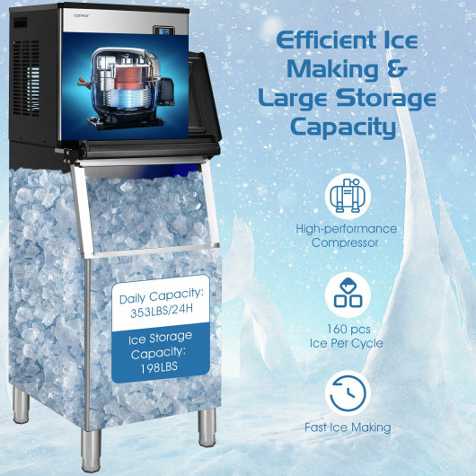 353LBS-24H Split Commercial Ice Maker with 198 LBS Storage Bin - Image 5