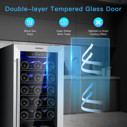15 Inch 30-Bottle Wine Cooler with Temperature Memory - Image 6