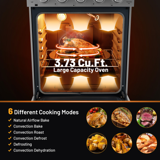 24 Inches Freestanding Natural Gas Range with 4 Burners Cooktop - Image 6