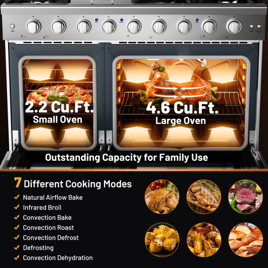 48 Inches Freestanding Natural Gas Range with 7 Burners Cooktop - Image 4