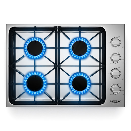 30-36 Inch Gas Cooktop with 4-6 Powerful Burners and ABS Knobs-30 inches