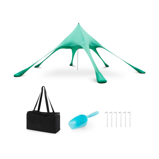 20 x 20 Feet Beach Canopy Tent with UPF50+ Sun Protection and Shovel-Green - Image 2