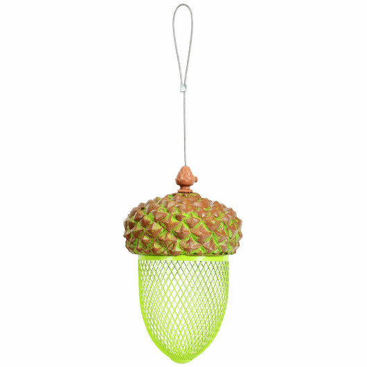 Metal Acorn Wild Bird Feeder Outdoor Hanging Food Dispenser for Garden Yard-Brown - Image 3