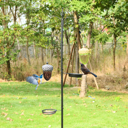 Metal Acorn Wild Bird Feeder Outdoor Hanging Food Dispenser for Garden Yard-Brown - Image 5