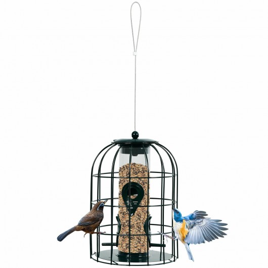 Squirrel-proof Caged Tube Wild Bird Feeder Outdoor Metal Seed Guard Deterrent - Image 3