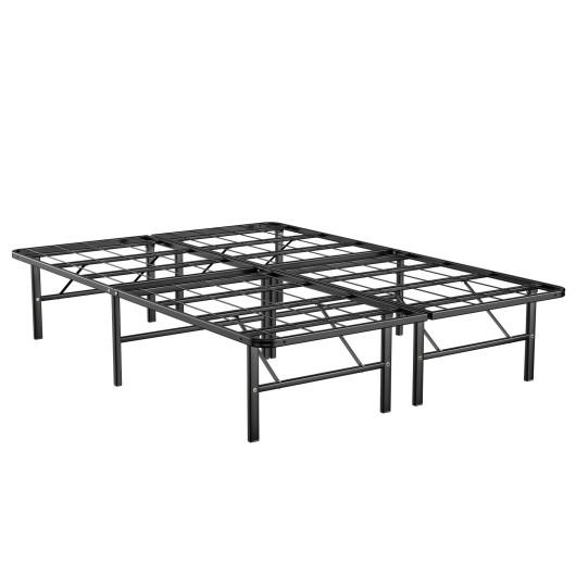 Twin-Full-Queen Size Foldable Metal Platform Bed with Tool-Free Assembly-Full Size