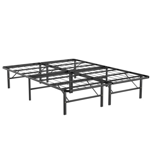 Twin-Full-Queen Size Foldable Metal Platform Bed with Tool-Free Assembly-Queen size