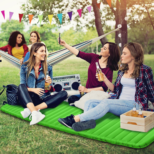 3 Inch Thick Inflatable Waterproof Camping Sleeping Pad-Green - Image 4