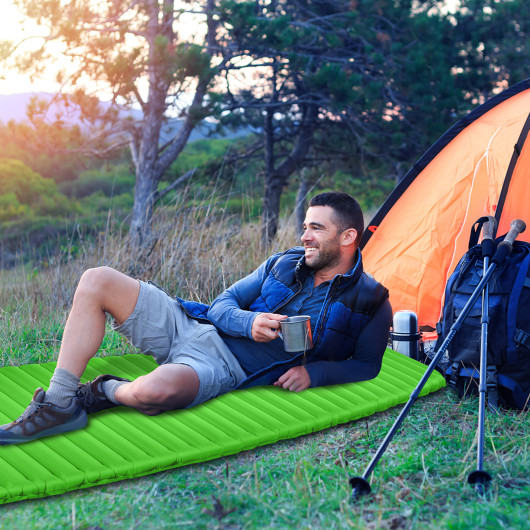 3 Inch Thick Inflatable Waterproof Camping Sleeping Pad-Green - Image 5