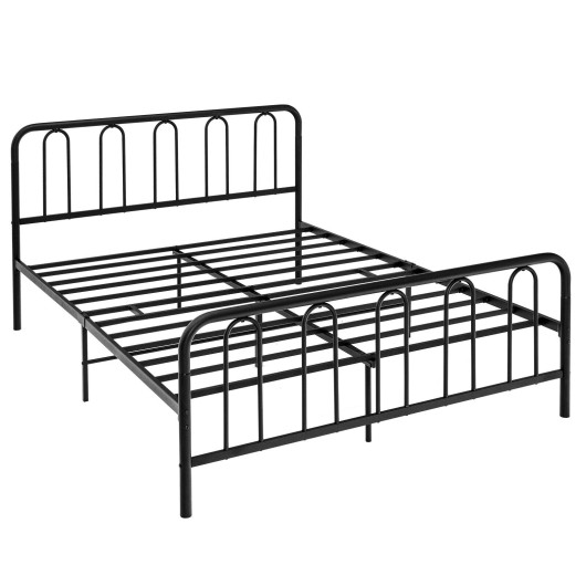 Full-Queen Size Metal Bed Frame with Headboard and Footboard-Queen Size