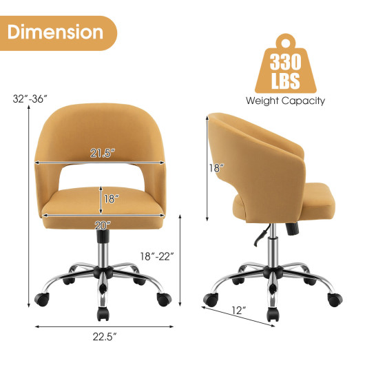 Upholstered Swivel Office Chair with Hollow Out Back - Image 6