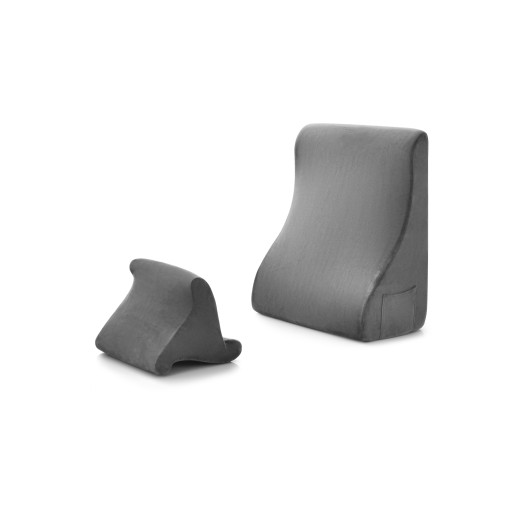 Bed Wedge Pillow with Tablet Pillow Stand and Side Pockets-Gray