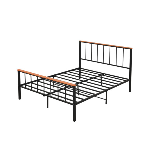 Full-Queen Bed Frame with Headboard and Footboard-Queen Size