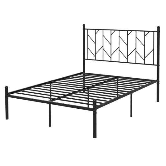 Twin-Full-Queen Size Platform Bed Frame with Sturdy Metal Slat Support-Full Size
