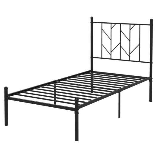 Twin-Full-Queen Size Platform Bed Frame with Sturdy Metal Slat Support-Twin Size