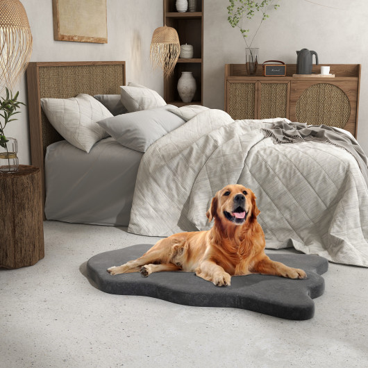 Orthopedic Dog Bed with Memory Foam Support for Large Dogs-Gray - Image 4