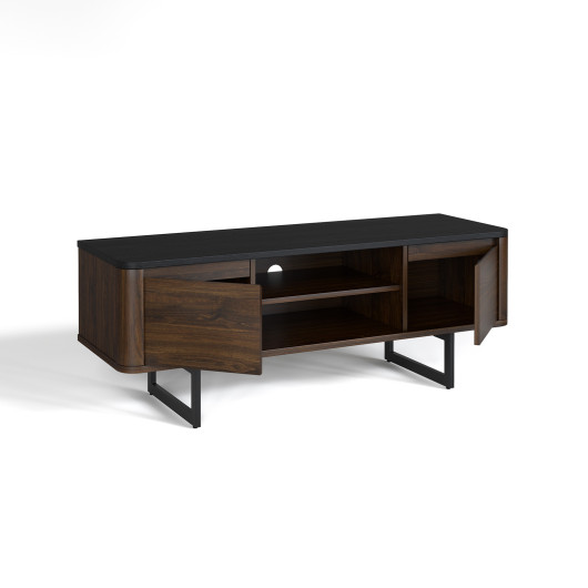 Wooden TV Stand with 2-Door Storage Cabinets for for TVs up to 55 Inch - Image 4