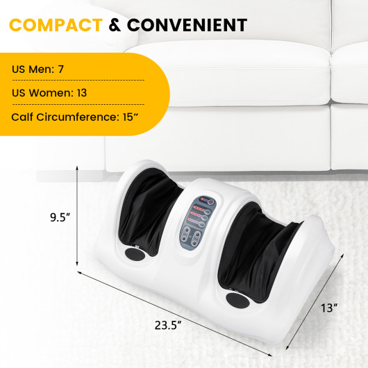 Therapeutic Shiatsu Foot Massager with High Intensity Rollers-White - Image 4