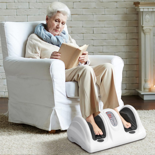 Therapeutic Shiatsu Foot Massager with High Intensity Rollers-White - Image 5