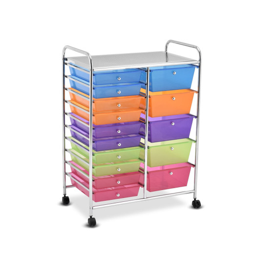 15 Drawers Rolling Storage Cart Organizer - Image 4
