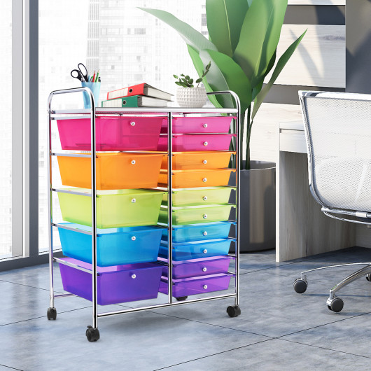 15 Drawers Rolling Storage Cart Organizer - Image 6