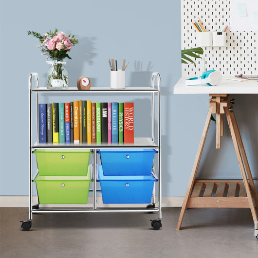 4 Drawers Rolling Storage Cart - Image 3