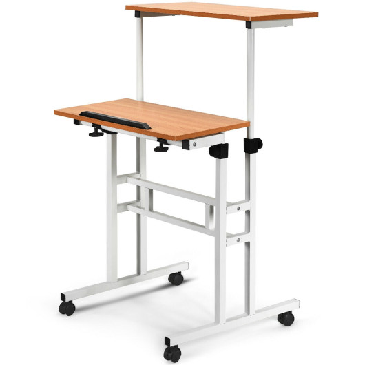 2 in 1 Height Adjustable Sit Standing Computer Desk - Image 2