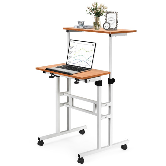 2 in 1 Height Adjustable Sit Standing Computer Desk - Image 4