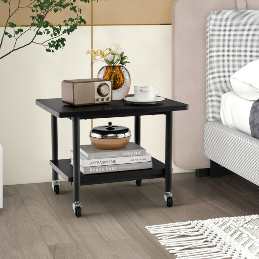 Under Desk Printer Stand with 4 Wheels and Locking Mechanism-Black - Image 6