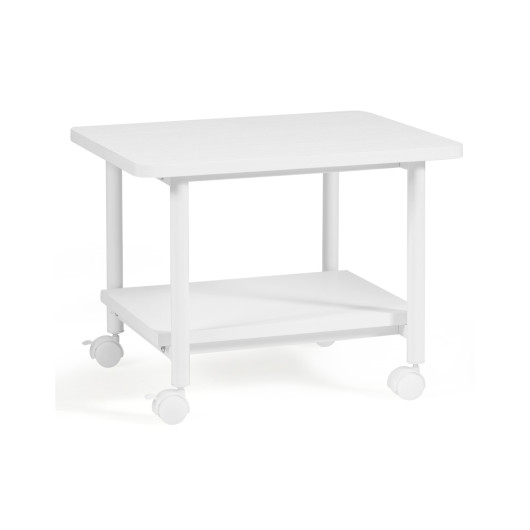 Under Desk Printer Stand with 360 Swivel Casters-White