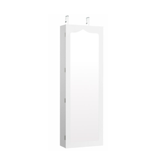 5 LEDs Jewelry Armoire Wall Mounted - Door Hanging Mirror-White