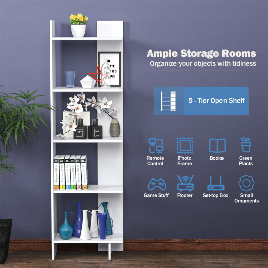 5-tier Freestanding Decorative Storage Display Bookshelf - Image 6