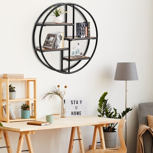 Hanging Storage Shelf Circular Wall-Mounted 4-Tier Rack - Image 2