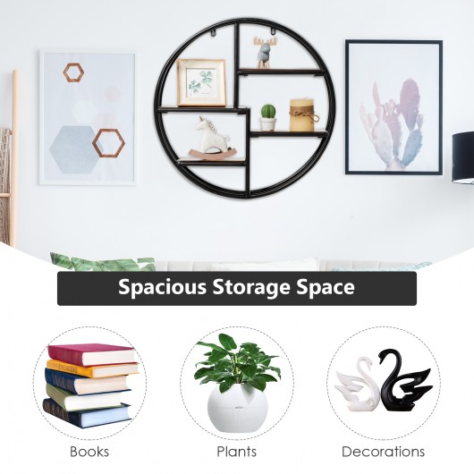Hanging Storage Shelf Circular Wall-Mounted 4-Tier Rack - Image 3
