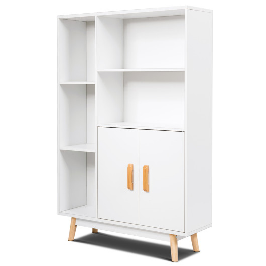 Free Standing Pantry Cabinet with 2 Door Cabinet and 5 Shelves - Image 4